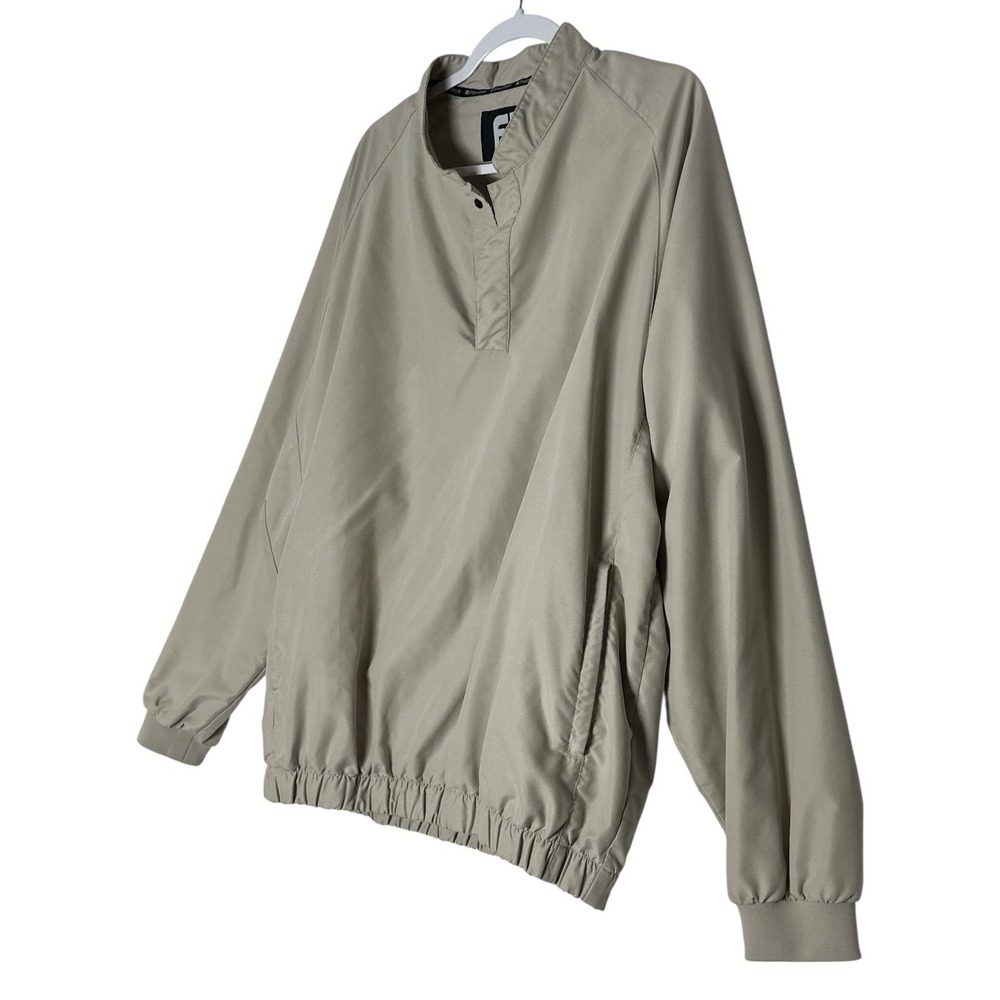 FootJoy Jacket Mens XL Beige Windbreaker 1/4 Snap Pullover Mock Neck Golf - Picture 8 of 10